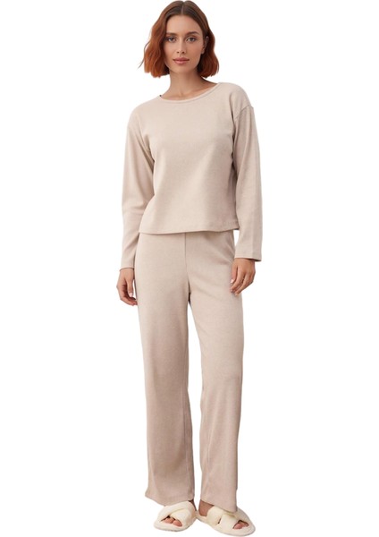 Kadın Fitilli Örme Relaxed Fit Lounge Takımı Fonksiyonel Dayanıklı Kaliteli Konforlu Rahat fırsatları
