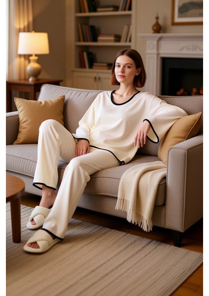 Kadın Viskon Dokuma Pijama Takımı Rahat Kesim Fonksiyonel Dayanıklı Kaliteli Konforlu Spor