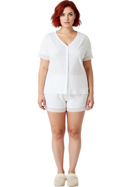 Kadın Viskon Dantelli Pijama Takımı V Yaka Kısa Kollu Fonksiyonel Dayanıklı Kaliteli Rahat modelleri