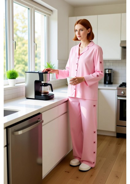 Kadin Fiyonk Detayli Viskon Pijama Takımı Fonksiyonel Dayanıklı Kaliteli Konforlu Estetik Şık fiyatları