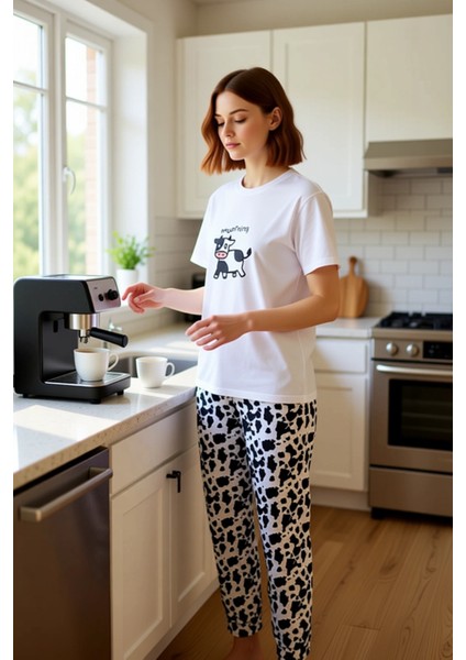 Kadın Hayvan Desenli Pamuklu Pijama Takımı Fonksiyonel Dayanıklı Kaliteli Konforlu Estetik fiyatları
