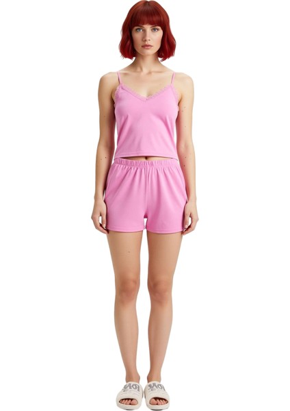 Kadın Viskon Dantelli Ince Askılı Şortlu Pijama Takımı Fonksiyonel Dayanıklı Kaliteli Spor fiyatları