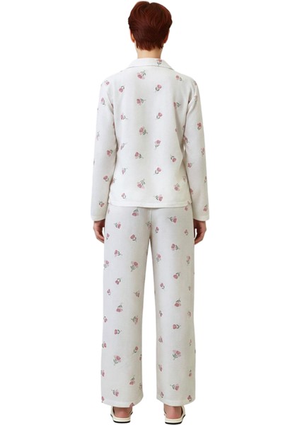 Kadın Çiçekli Gömlek Yaka Pijama Takımı Fonksiyonel Dayanıklı Kaliteli Konforlu Estetik Şık indirimleri