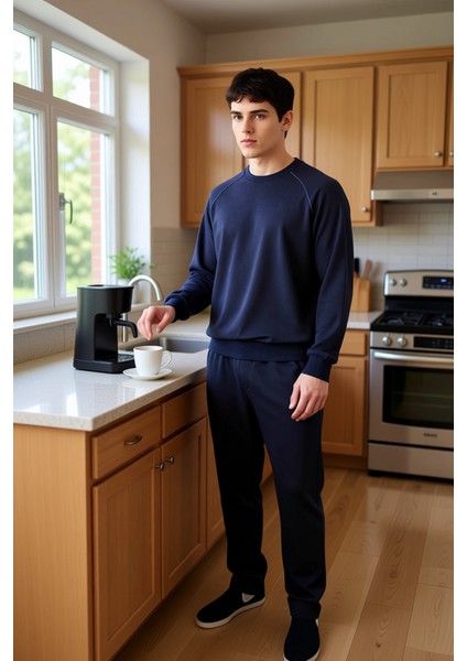 Erkek Bisiklet Yaka Reglan Kol Pijama Takımı Fonksiyonel Dayanıklı Kaliteli Konforlu Rahat fiyatları