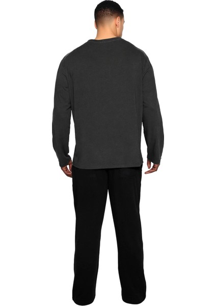 Erkek Bisiklet Yaka Uzun Kollu Pijama Takımı Fonksiyonel Dayanıklı Kaliteli Konforlu Rahat indirimleri