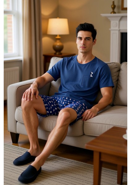 Erkek Regular Fit Köpek Desenli Pijama Takımı Fonksiyonel Dayanıklı Kaliteli Konforlu Spor fırsatları