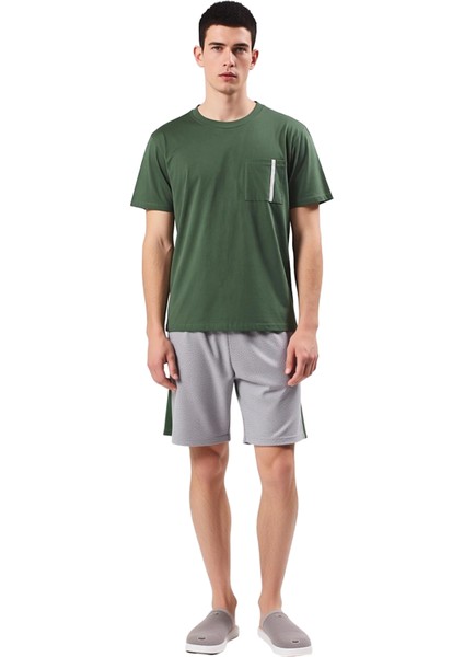 Erkek Bisiklet Yaka Kısa Kollu Örme Pijama Takımı Fonksiyonel Dayanıklı Kaliteli Konforlu Şık fırsatları