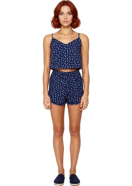 Kadın Puantiyeli Viskon Ince Askılı Pijama Takımı Fonksiyonel Dayanıklı Kaliteli Konforlu Şık modelleri