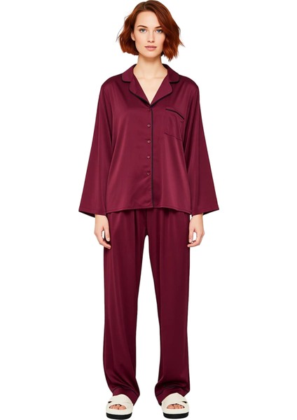 Kadın Gömlek Yaka Dokuma Pijama Takımı Fonksiyonel Dayanıklı Kaliteli Konforlu Estetik Şık fırsatları