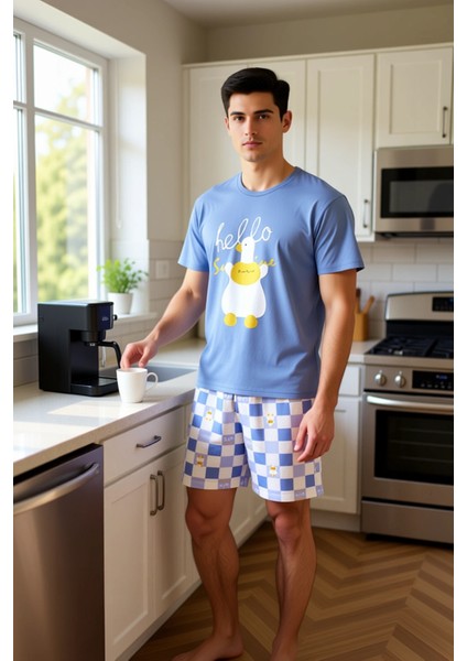 Eğlenceli Ördek Baskılı Pijama Takımı Kadın Fonksiyonel Dayanıklı Kaliteli Konforlu Modern fiyatları