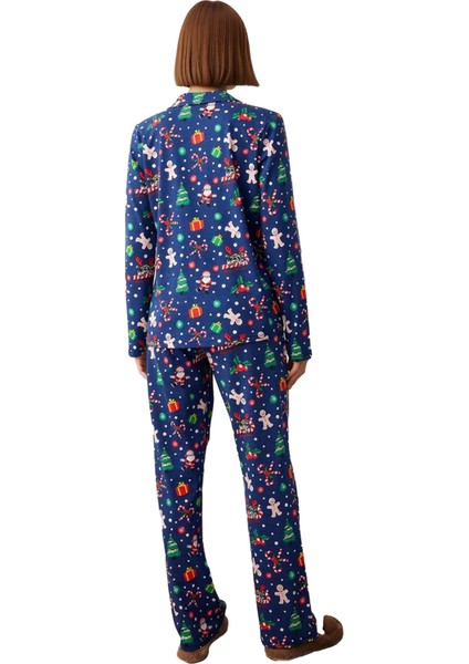 Kadın Yılbaşı Temalı Gömlek ve Pantolon Pijama Takımı Fonksiyonel Dayanıklı Kaliteli Rahat indirimleri