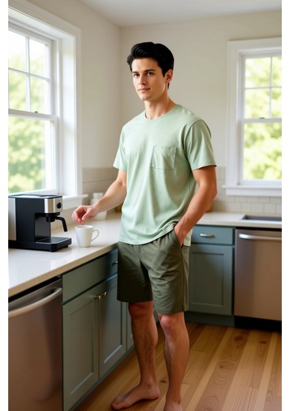 Erkek Bisiklet Yaka Kısa Kollu Pijama Takımı Fonksiyonel Dayanıklı Kaliteli Konforlu Rahat fiyatları