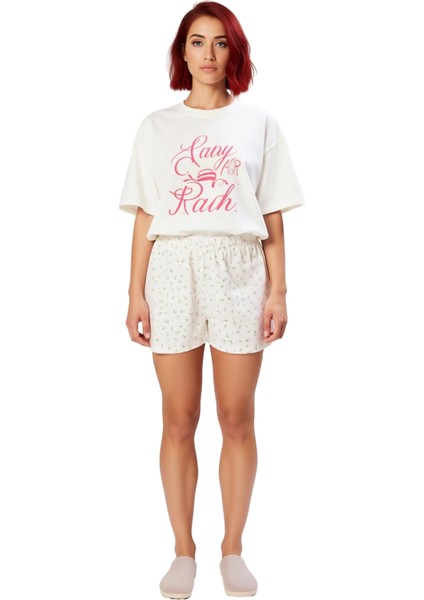 Kadın Çiçekli Baskılı Bisiklet Yaka Şortlu Pijama Takımı Fonksiyonel Dayanıklı Kaliteli Şık fiyatları