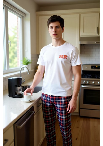 Erkek Bisiklet Yaka Baskılı Regular Fit Pijama Takımı Fonksiyonel Dayanıklı Kaliteli Rahat fiyatları