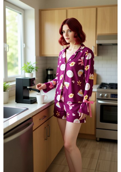 Kadın Viskon Pijama Takımı Fiyonklu Kurdele Detaylı Fonksiyonel Dayanıklı Kaliteli Estetik