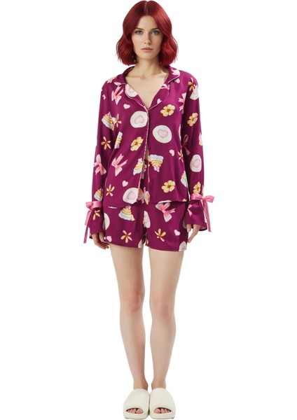 Kadın Viskon Pijama Takımı Fiyonklu Kurdele Detaylı Fonksiyonel Dayanıklı Kaliteli Estetik modelleri