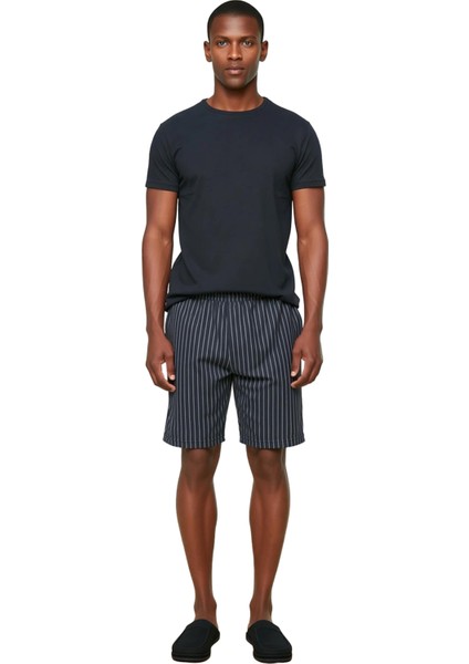 Erkek Çizgili Pijama Takımı Bisiklet Yaka Kısa Kollu Fonksiyonel Dayanıklı Kaliteli Modern fırsatları