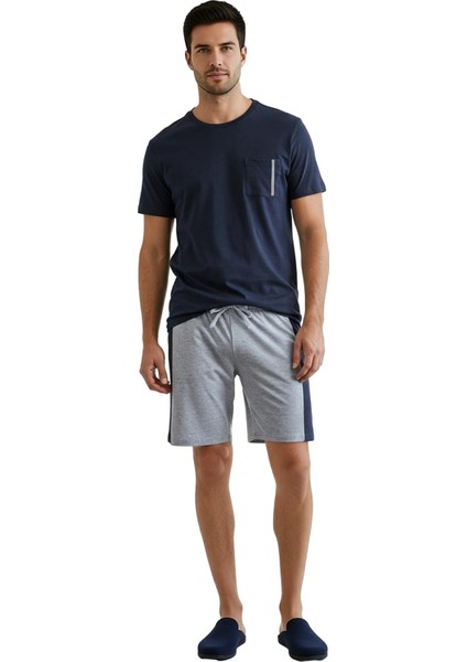 Erkek Bisiklet Yaka Kısa Kollu Örme Pijama Takımı Fonksiyonel Dayanıklı Kaliteli Konforlu Şık fırsatları