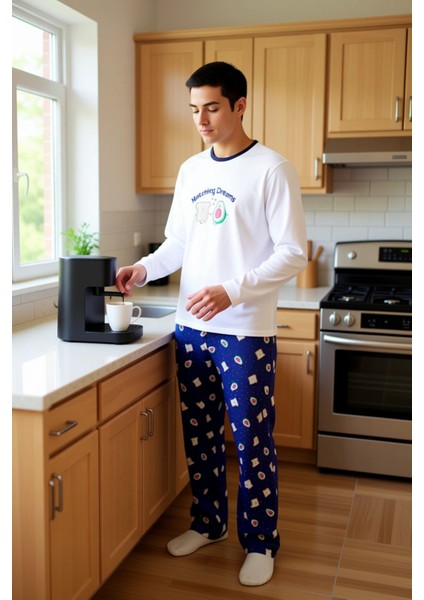 Avokado ve Tost Baskılı Pamuklu Pijama Takımı Kadın Fonksiyonel Dayanıklı Kaliteli Estetik fiyatları