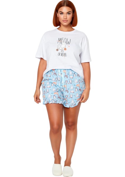 Kedi Baskılı Bisiklet Yaka Kadin Pijama Takımı Fonksiyonel Dayanıklı Kaliteli Konforlu Şık fırsatları