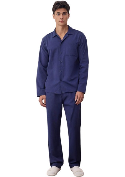Erkek Gömlek Yaka Uzun Kollu Pijama Takımı Fonksiyonel Dayanıklı Kaliteli Konforlu Estetik fırsatları
