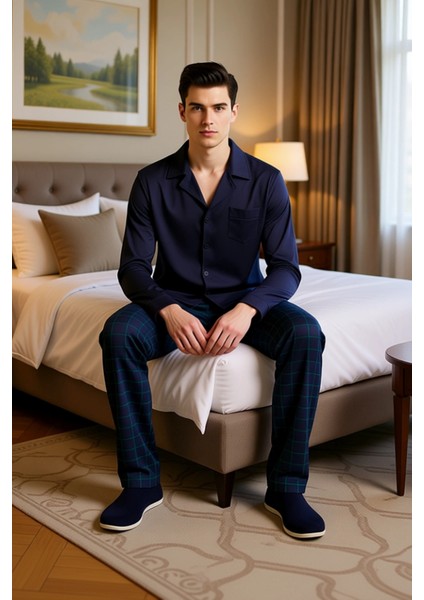 Erkek Ekose Desenli Regular Fit Pijama Takımı Fonksiyonel Dayanıklı Kaliteli Konforlu Spor modelleri