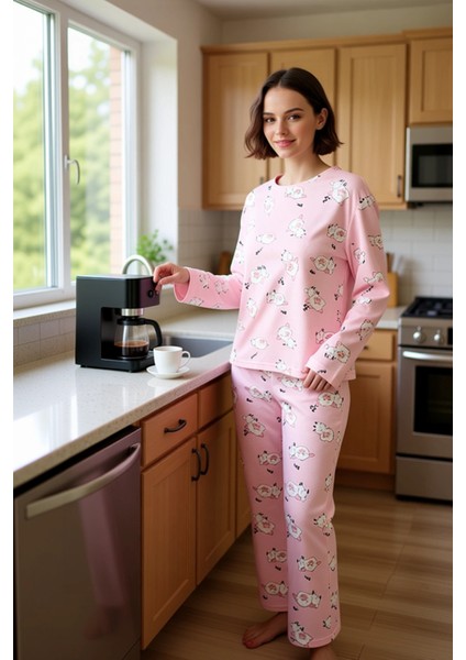 Kadın Ekose Desenli Bisiklet Yaka Pijama Takımı Fonksiyonel Dayanıklı Kaliteli Konforlu Şık fiyatları