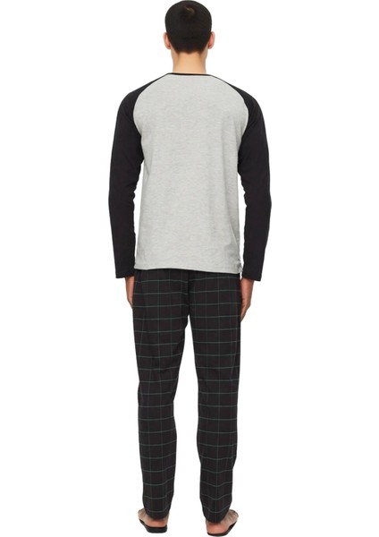 Erkek Bisiklet Yaka Kareli Pijama Takımı Uzun Kollu Fonksiyonel Dayanıklı Kaliteli Estetik indirimleri