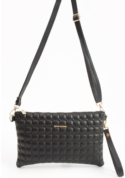 Sanmorris Kadın Suni Deri Mozaik Desen Ayarlanabilir Çapraz ve El Askılı Portföy, Clutch Çanta indirimleri