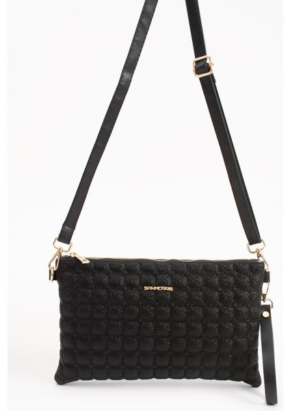 Sanmorris Kadın Suni Deri Mozaik Desen Ayarlanabilir Çapraz ve El Askılı Portföy, Clutch Çanta indirimleri