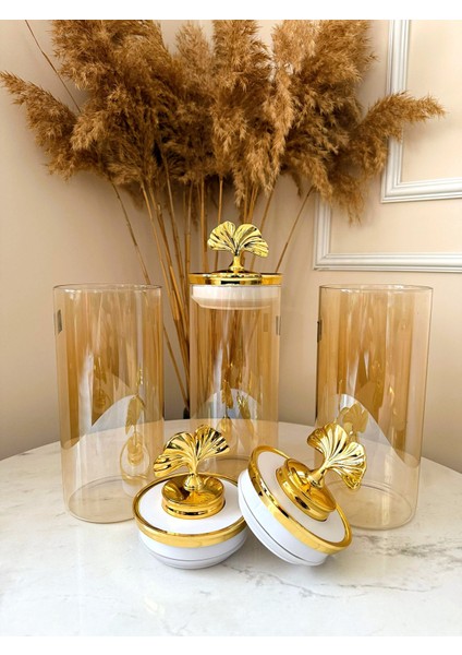 Premium Kristal Amber Cam Dekoratif Kilitli Vakumlu Kavanoz Tekli fiyatları