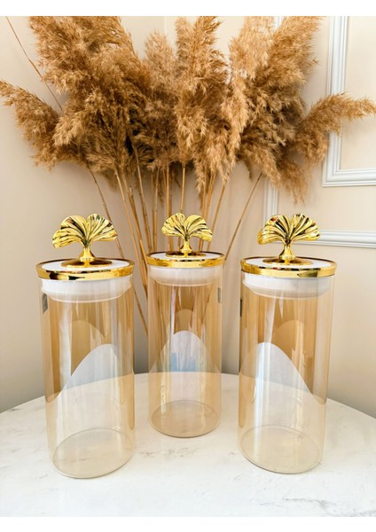 Premium Kristal Amber Cam Dekoratif Kilitli Vakumlu Kavanoz Tekli modelleri