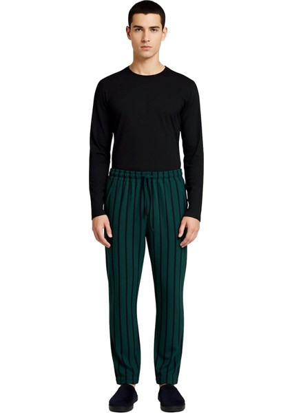 Erkek Bisiklet Yaka Çizgili Pijama Takımı Fonksiyonel Dayanıklı Kaliteli Konforlu Estetik Şık fırsatları