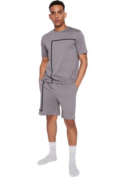 Erkek Bisiklet Yaka Baskılı Ev Giyim Takımı Fonksiyonel Dayanıklı Kaliteli Konforlu Modern fırsatları