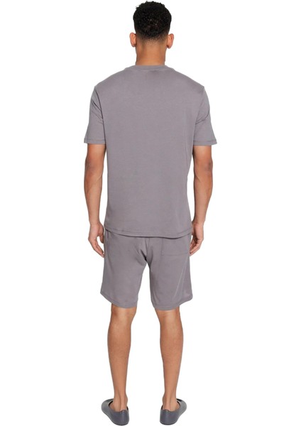 Erkek Bisiklet Yaka Baskılı Ev Giyim Takımı Fonksiyonel Dayanıklı Kaliteli Konforlu Modern indirimleri