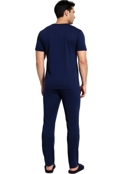 Erkek Bisiklet Yaka Kısa Kol Baskılı Pijama Takımı Fonksiyonel Dayanıklı Kaliteli Konforlu indirimleri