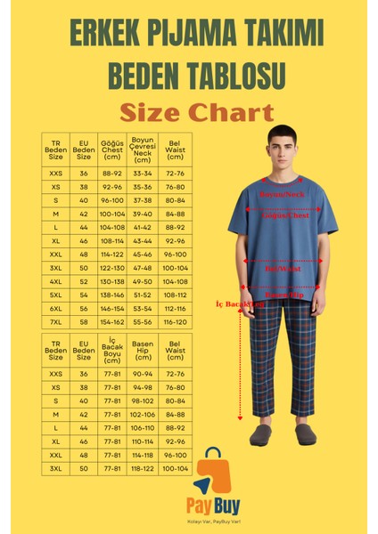 Erkek Bisiklet Yaka Kısa Kol Baskılı Pijama Takımı Fonksiyonel Dayanıklı Kaliteli Konforlu