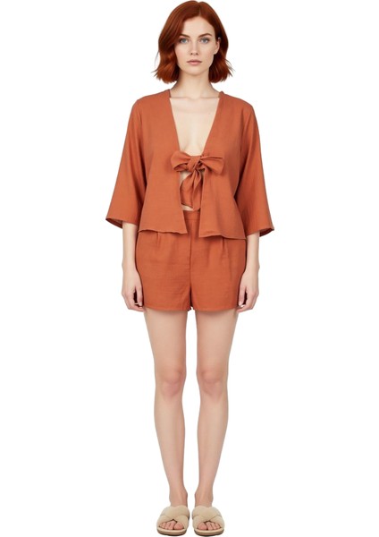 Kadın Müslin Fiyonk Detaylı Ev Giyim Takımı Fonksiyonel Dayanıklı Kaliteli Konforlu Modern fiyatları