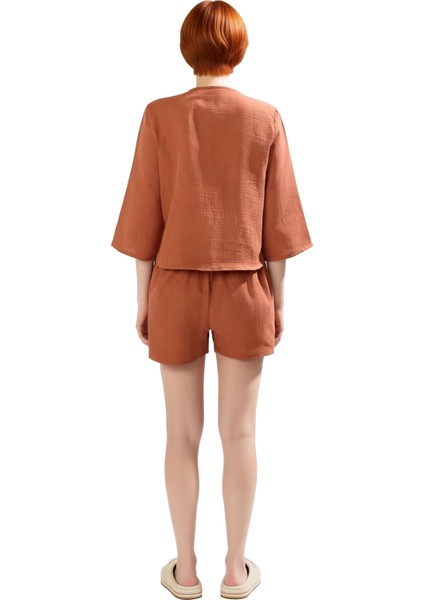 Kadın Müslin Fiyonk Detaylı Ev Giyim Takımı Fonksiyonel Dayanıklı Kaliteli Konforlu Modern modelleri