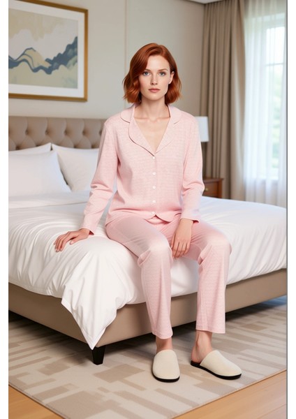 Kadın Etnik Desenli Gömlek Yaka Pijama Takımı Fonksiyonel Dayanıklı Kaliteli Konforlu Spor modelleri