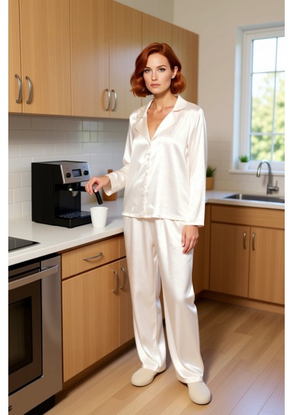 Kadın Zebra Desenli Saten Gömlek ve Pantolon Pijama Takımı Fonksiyonel Dayanıklı Kaliteli Şık fiyatları