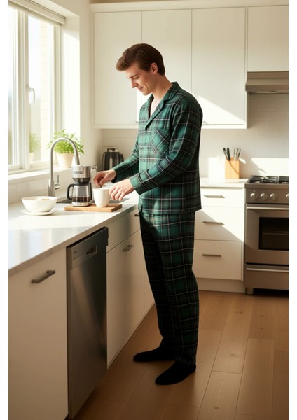 Erkek Flanel Ekose Pijama Takımı Gömlek ve Pantolon Fonksiyonel Dayanıklı Kaliteli Estetik indirimleri