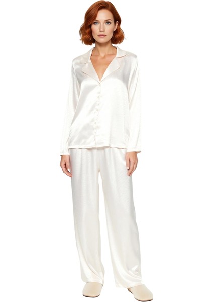 Kadın Zebra Desenli Saten Gömlek ve Pantolon Pijama Takımı Fonksiyonel Dayanıklı Kaliteli Şık fırsatları