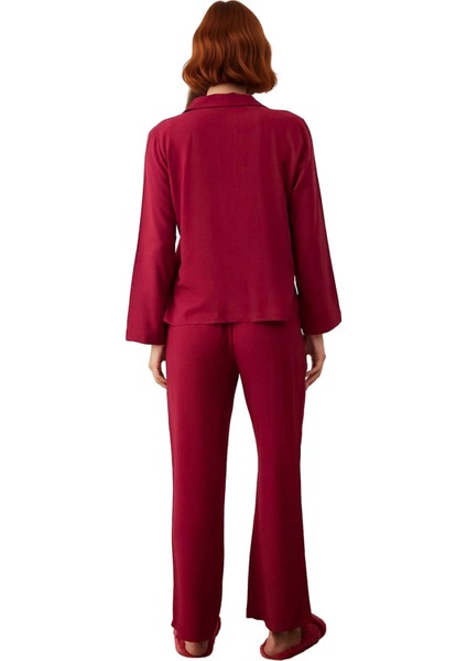 Kadin Viskon Dokuma Pijama Takımı Lounge Giyim Fonksiyonel Dayanıklı Kaliteli Konforlu Şık indirimleri