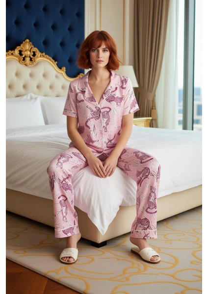Kadın Hayvan Figürlü Viskon Pijama Takımı Fonksiyonel Dayanıklı Kaliteli Konforlu Estetik Şık fiyatları