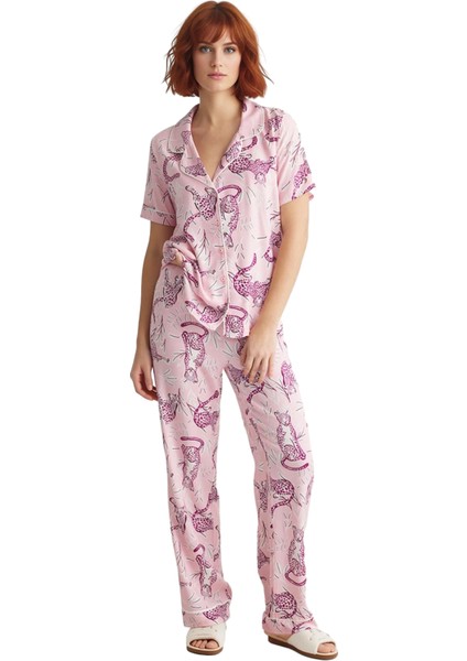 Kadın Hayvan Figürlü Viskon Pijama Takımı Fonksiyonel Dayanıklı Kaliteli Konforlu Estetik Şık modelleri