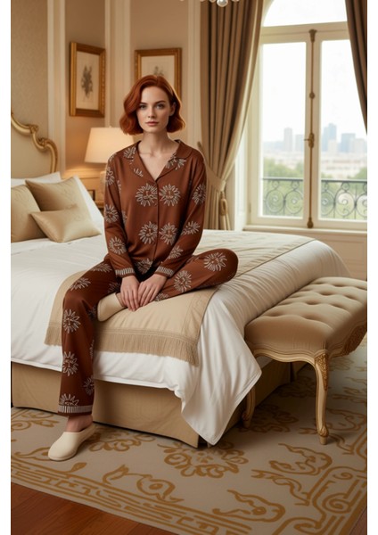 Kadın Galaksi Baskılı Gömlek ve Pantolon Pijama Takımı Fonksiyonel Dayanıklı Kaliteli Spor modelleri