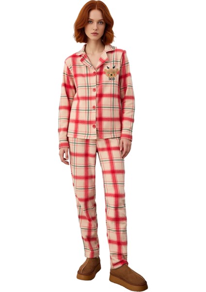 Kadin Polar Pijama Takımı Kirmizi Ekose Nakisli Fonksiyonel Dayanıklı Kaliteli Konforlu Şık fiyatları