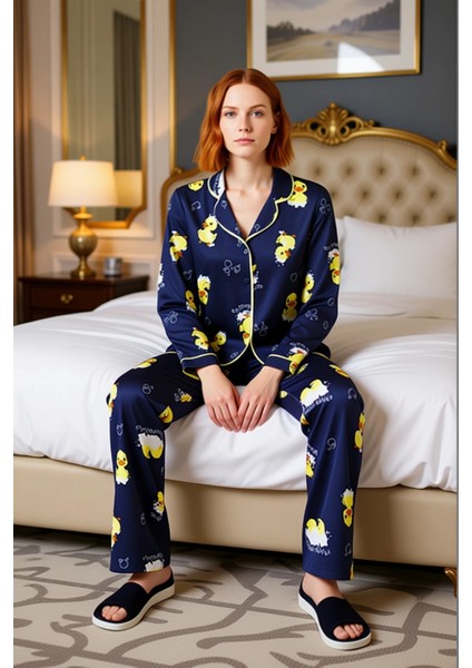 Genç Kadın Ördek Desenli Pamuklu Pijama Takımı Ev Giyimi Fonksiyonel Dayanıklı Kaliteli Şık fiyatları