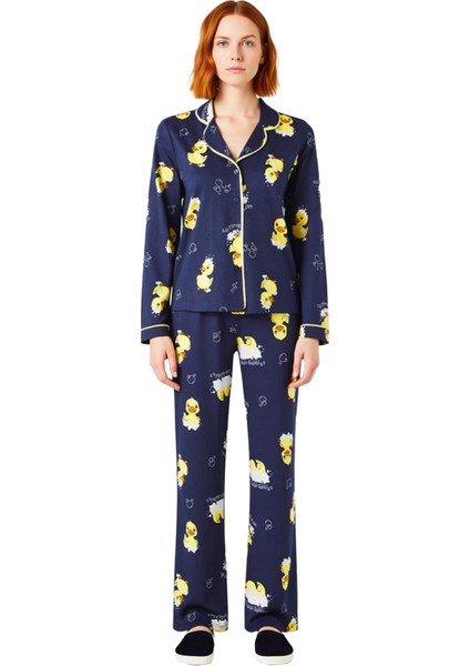 Genç Kadın Ördek Desenli Pamuklu Pijama Takımı Ev Giyimi Fonksiyonel Dayanıklı Kaliteli Şık modelleri